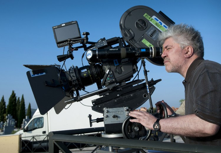 Pedro Almodovar filming