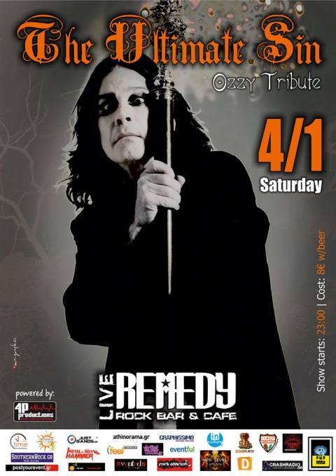 Σάββατο 4 Ιανουαρίου 2014, οι The Ultimate Sin - Ozzy Osbourne Τribute, στο Remedy Live Club στο Νέο Ηράκλειο