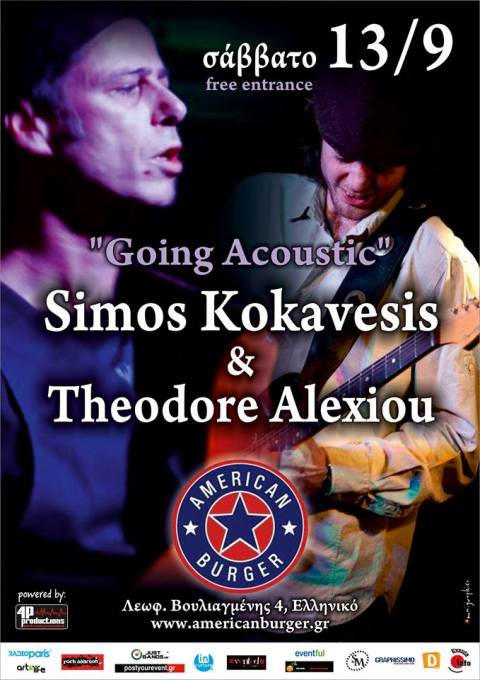 Σάββατο 13 Σεπτεμβρίου 2014, ο Σίμος Κοκαβέσης παρέα με τον Theodore Alexiou, στο AMERICAN BURGER στο Ελληνικό