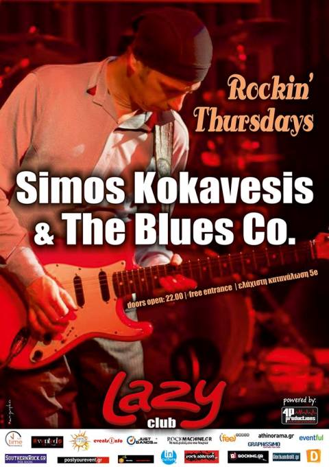 Πέμπτη 29 Μαΐου 2014, ο Σίμος Κοκαβέσης με blues-rock ύμνους, αλλά και originals απ' το Wild World album του, στο LAZY Club στα Βριλήσσια