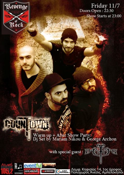 Παρασκευή 11 Ιουλίου 2014, οι Countown Band με σκληρές κιθάρες, ρυθμικά μπάσα, ατμοσφαιρικές μελωδίες και ρυθμούς, στο Revenge of Rock, στους Αμπελόκηπους στην Αθήνα