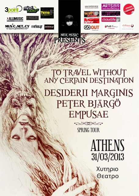 Κυριακή 31 Μαρτίου 2013, οι Desiderii Marginis, Peter Bjargo και Empusae, στη Μουσική Σκηνή Χυτήριο στο Γκάζι